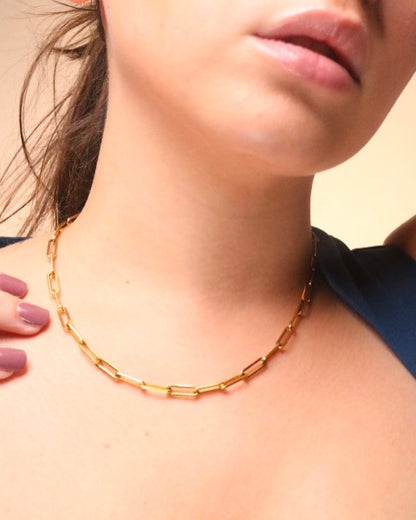 18K Gold Plated (Paperclip Chain) necklace